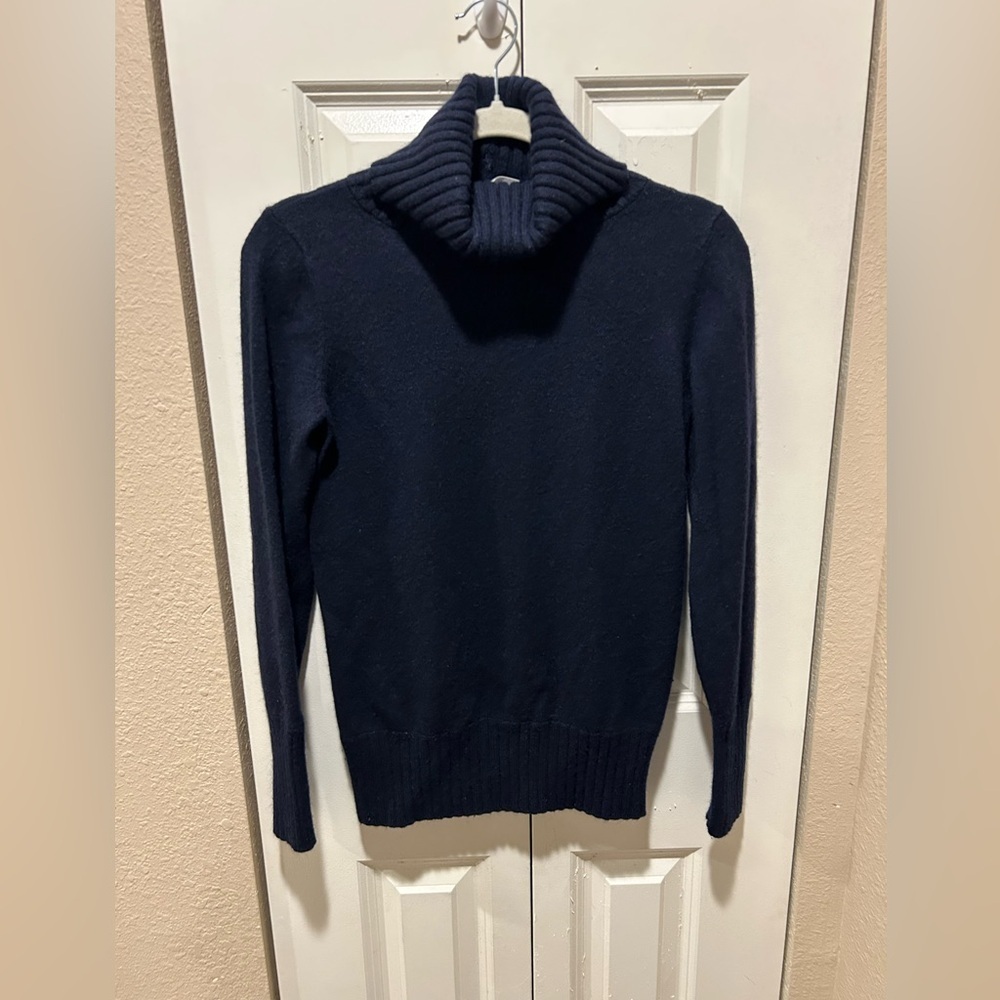 Reset R Label Wool Cashmere Turtleneck Navy Sweater , size M - Picture 2 of 5
